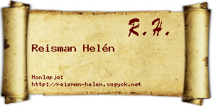 Reisman Helén névjegykártya